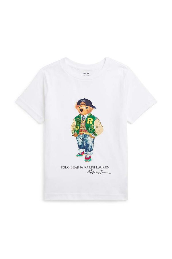 Polo Ralph Lauren Dječja pamučna majica kratkih rukava Polo Ralph Lauren boja: bijela, s tiskom, 322853828043