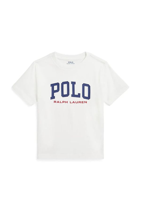 Polo Ralph Lauren Dječja pamučna majica kratkih rukava Polo Ralph Lauren boja: bijela, s tiskom, 322958159002