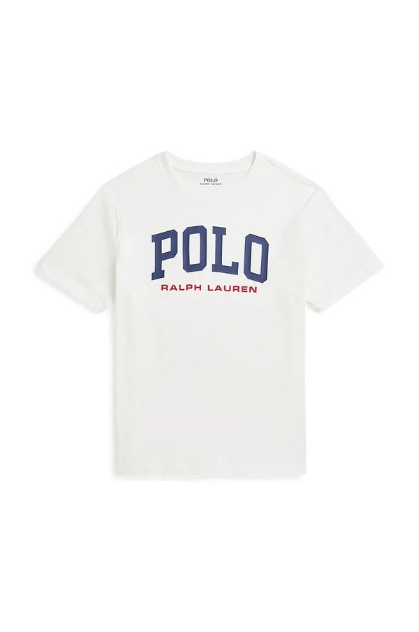 Polo Ralph Lauren Dječja pamučna majica kratkih rukava Polo Ralph Lauren boja: bijela, s tiskom, 323958159002
