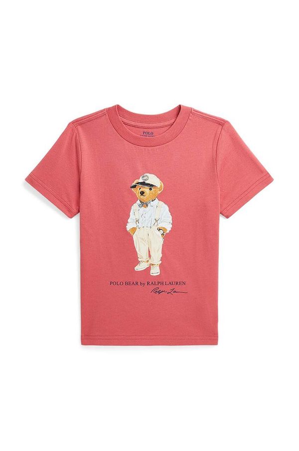 Polo Ralph Lauren Dječja pamučna majica kratkih rukava Polo Ralph Lauren boja: crvena, s tiskom, 322853828032