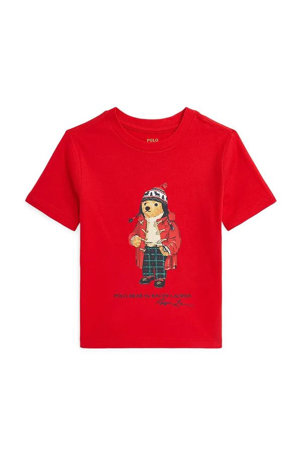 Polo Ralph Lauren Dječja pamučna majica kratkih rukava Polo Ralph Lauren boja: crvena, s tiskom, 322853828037