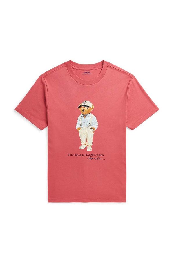 Polo Ralph Lauren Dječja pamučna majica kratkih rukava Polo Ralph Lauren boja: crvena, s tiskom, 323853828032