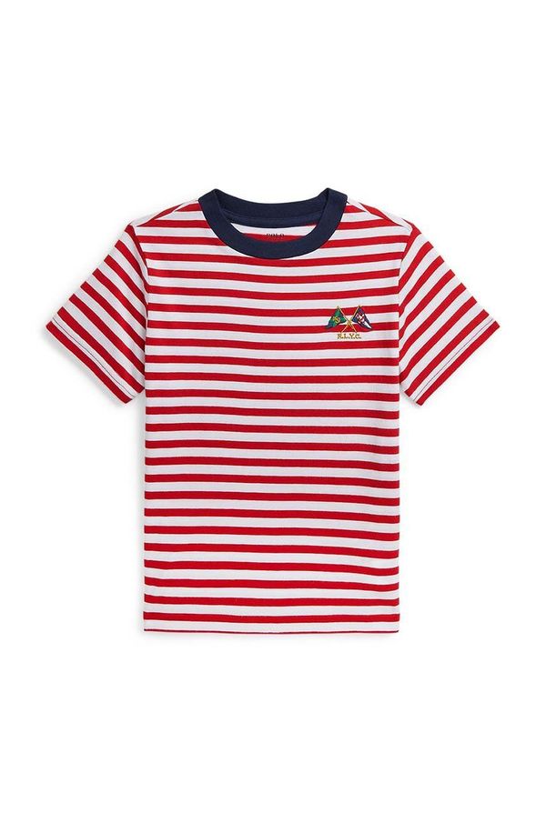 Polo Ralph Lauren Dječja pamučna majica kratkih rukava Polo Ralph Lauren boja: crvena, s uzorkom, 322942204001