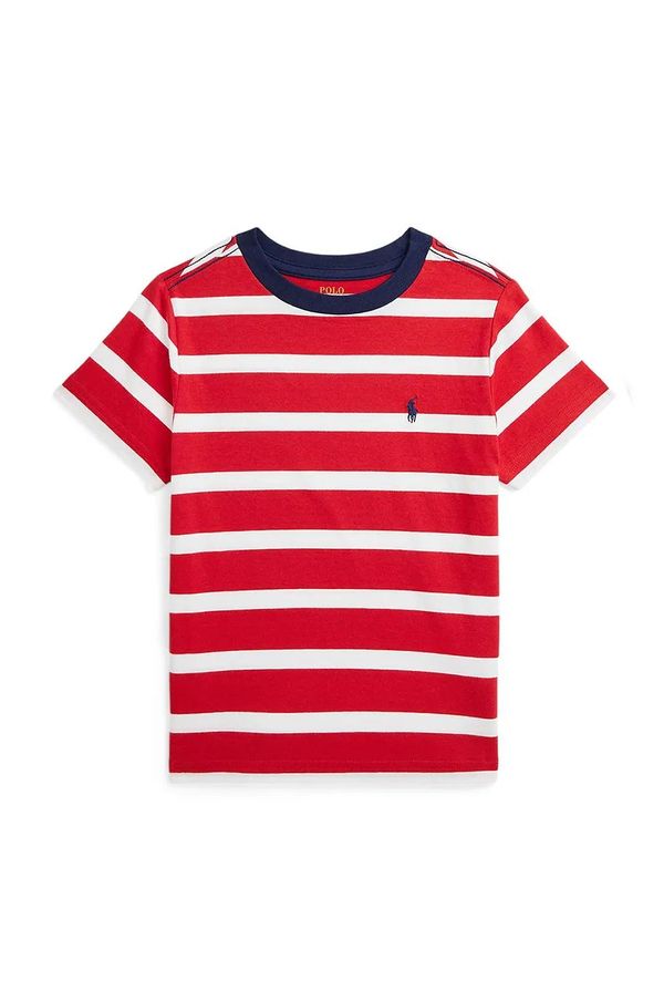 Polo Ralph Lauren Dječja pamučna majica kratkih rukava Polo Ralph Lauren boja: crvena, s uzorkom, 322958170001