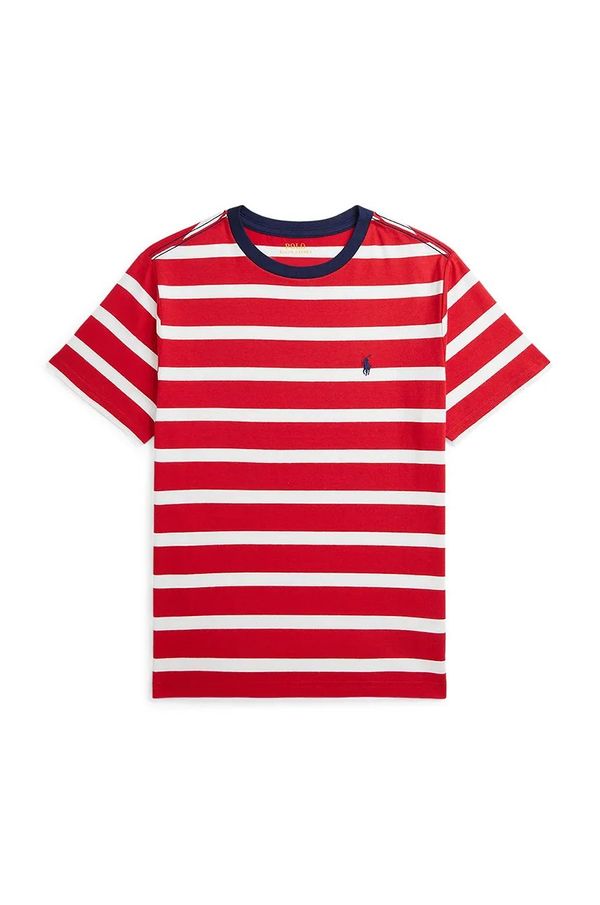 Polo Ralph Lauren Dječja pamučna majica kratkih rukava Polo Ralph Lauren boja: crvena, s uzorkom, 323958170001