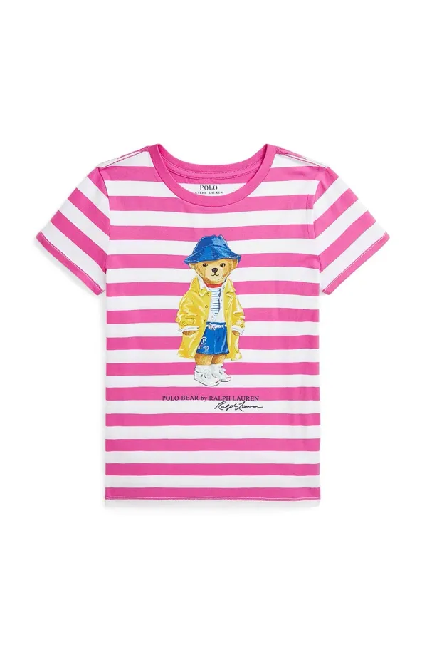 Polo Ralph Lauren Dječja pamučna majica kratkih rukava Polo Ralph Lauren boja: ružičasta, 313957378001