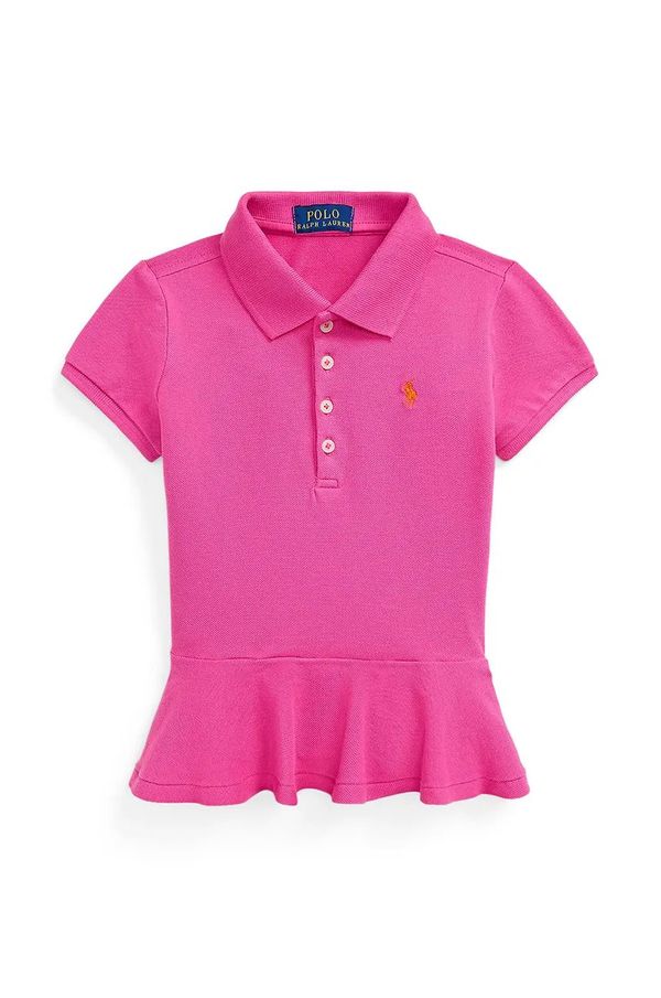 Polo Ralph Lauren Dječja pamučna majica kratkih rukava Polo Ralph Lauren boja: ružičasta, s ovratnikom, 312957156001