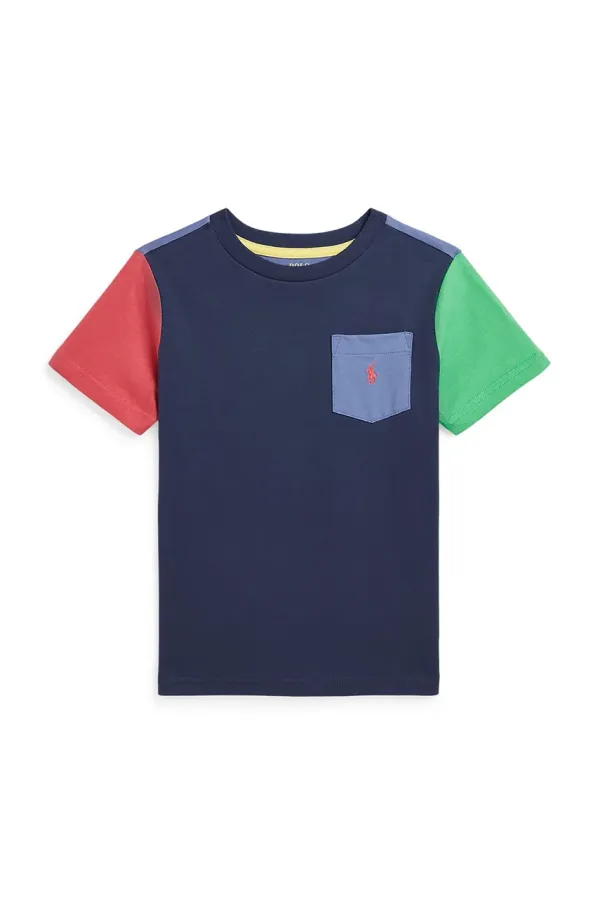Polo Ralph Lauren Dječja pamučna majica kratkih rukava Polo Ralph Lauren boja: tamno plava, bez uzorka, 322861435010