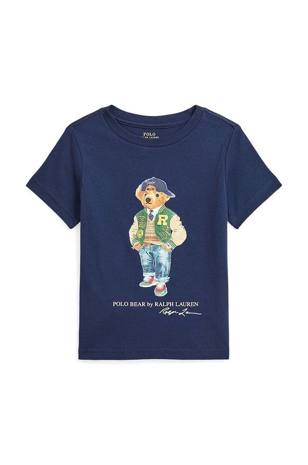 Polo Ralph Lauren Dječja pamučna majica kratkih rukava Polo Ralph Lauren boja: tamno plava, s tiskom, 322853828039