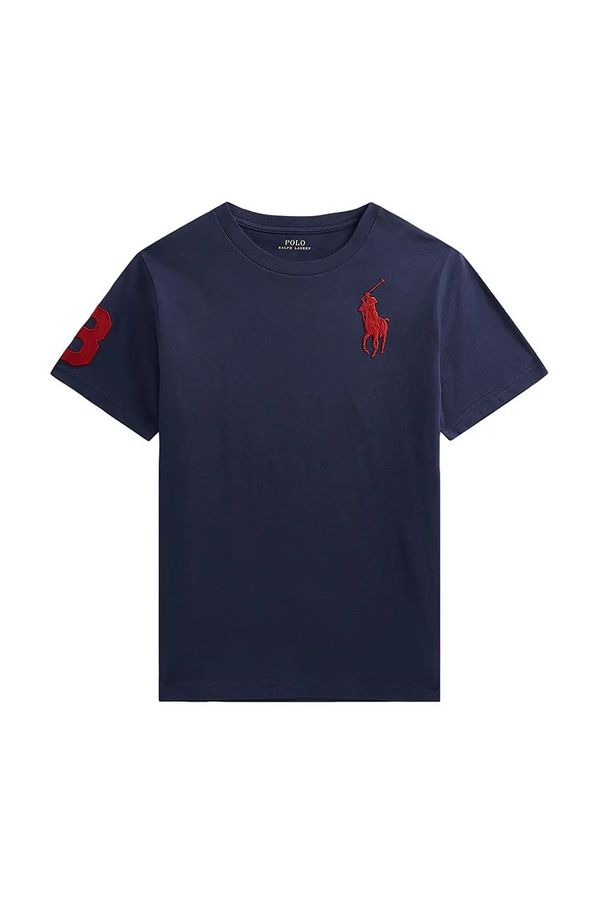 Polo Ralph Lauren Dječja pamučna majica kratkih rukava Polo Ralph Lauren boja: tamno plava, s tiskom, 323832907039