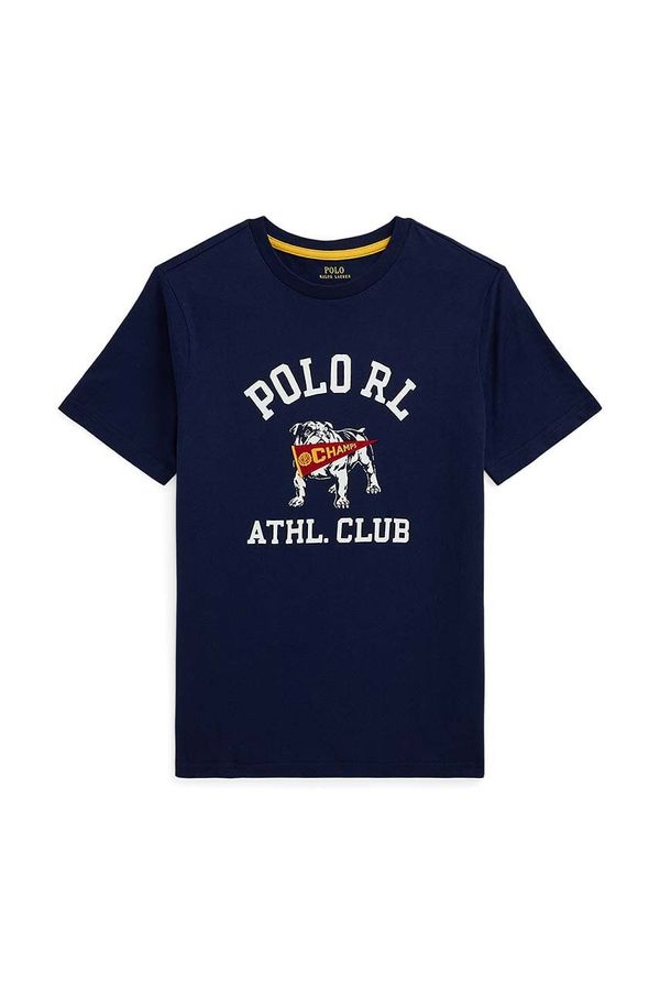 Polo Ralph Lauren Dječja pamučna majica kratkih rukava Polo Ralph Lauren boja: tamno plava, s tiskom, 323952454001