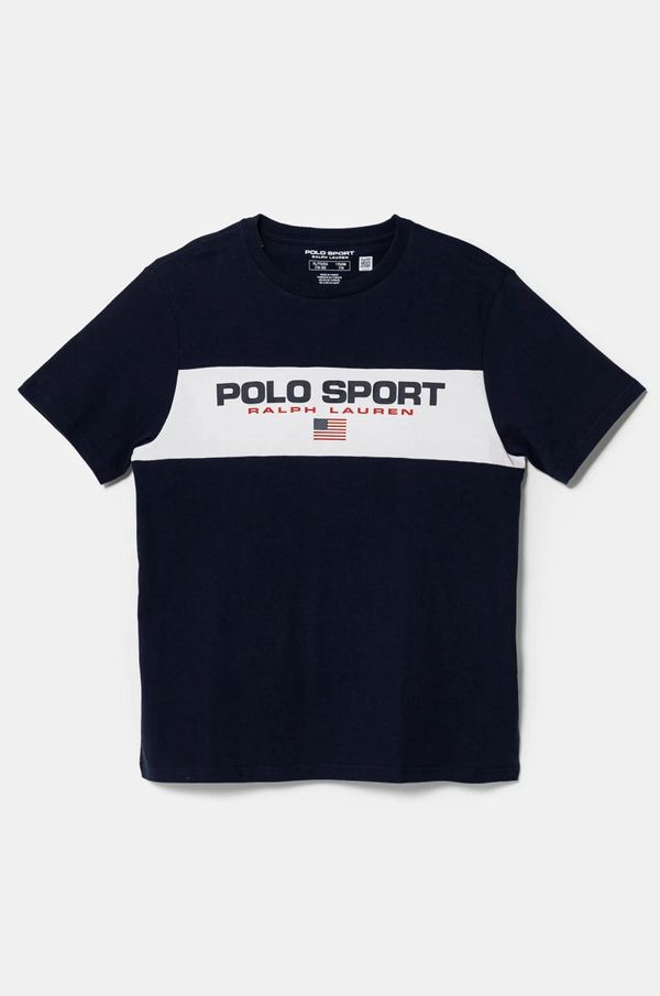 Polo Ralph Lauren Dječja pamučna majica kratkih rukava Polo Ralph Lauren boja: tamno plava, s tiskom, 323962109001