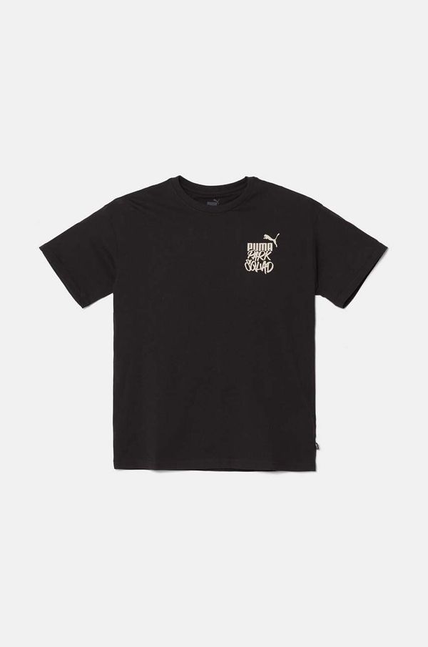 Puma Dječja pamučna majica kratkih rukava Puma ESS+ MID 90sphic Tee boja: crna, 681874