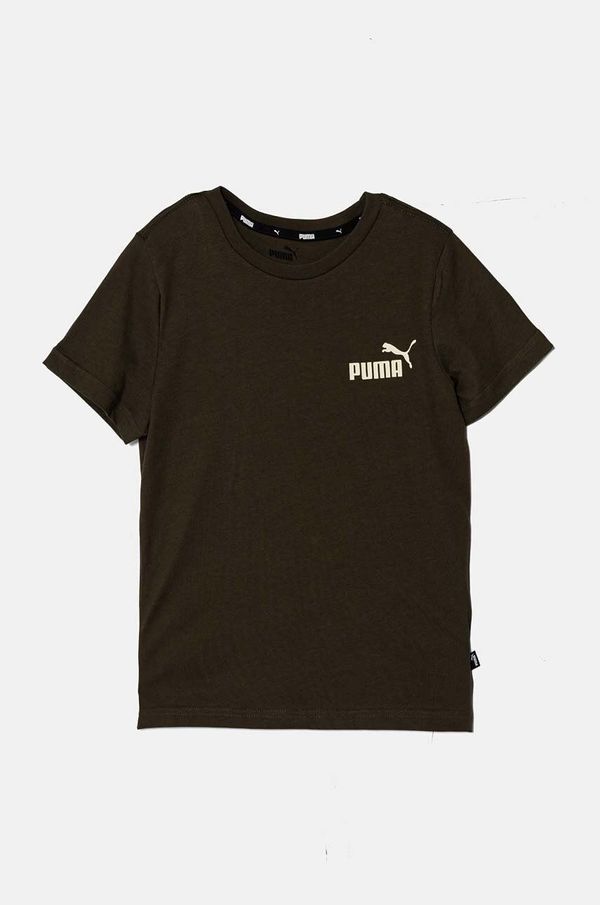 Puma Dječja pamučna majica kratkih rukava Puma ESS Small Logo Tee B boja: zelena, s tiskom