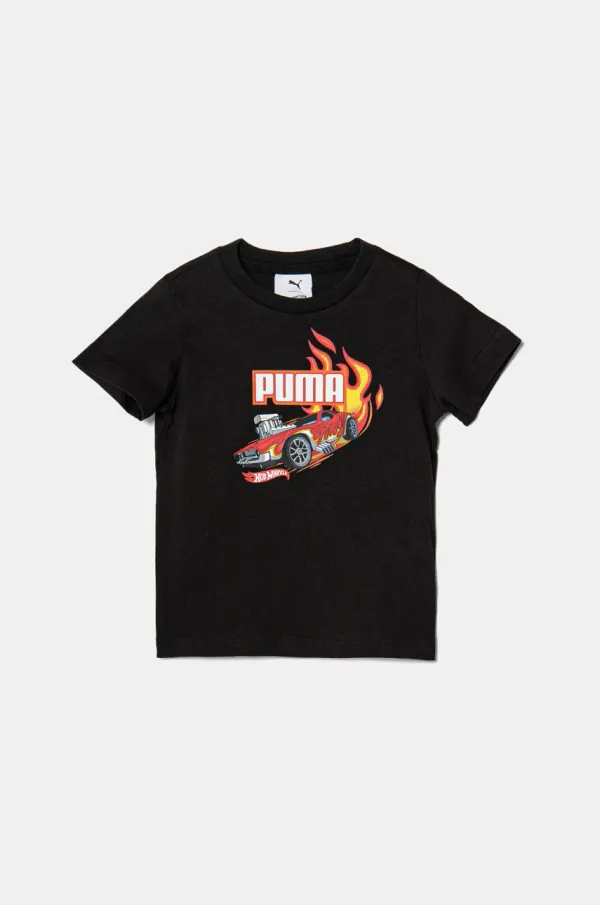 Puma Dječja pamučna majica kratkih rukava Puma X HOT WHEELS Graphic Tee boja: crna, s tiskom, 630069
