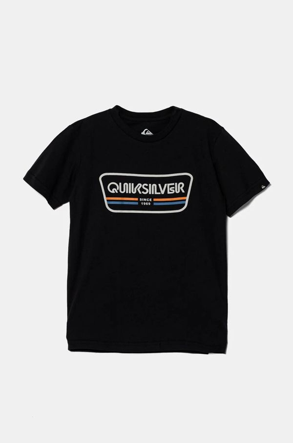 Quiksilver Dječja pamučna majica kratkih rukava Quiksilver RANGE LIFE SS boja: crna, s tiskom, EQBZT04784