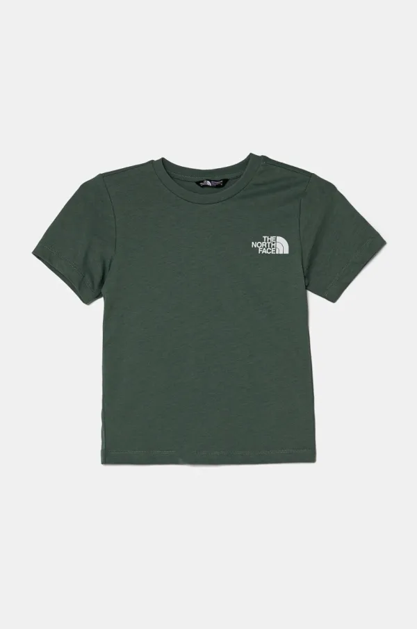 The North Face Dječja pamučna majica kratkih rukava The North Face BOX NSE S/S TEE boja: zelena, s tiskom, NF0A89VTHCH1