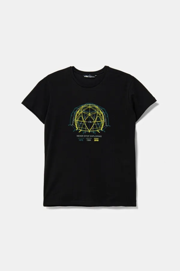 The North Face Dječja pamučna majica kratkih rukava The North Face GRAPHIC RELAXED S/S TEE boja: crna, s tiskom, NF0A8AXGJK31
