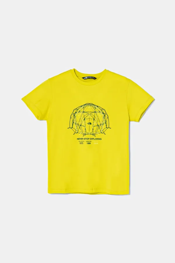 The North Face Dječja pamučna majica kratkih rukava The North Face GRAPHIC RELAXED S/S TEE boja: zelena, s tiskom, NF0A8AXGJE31