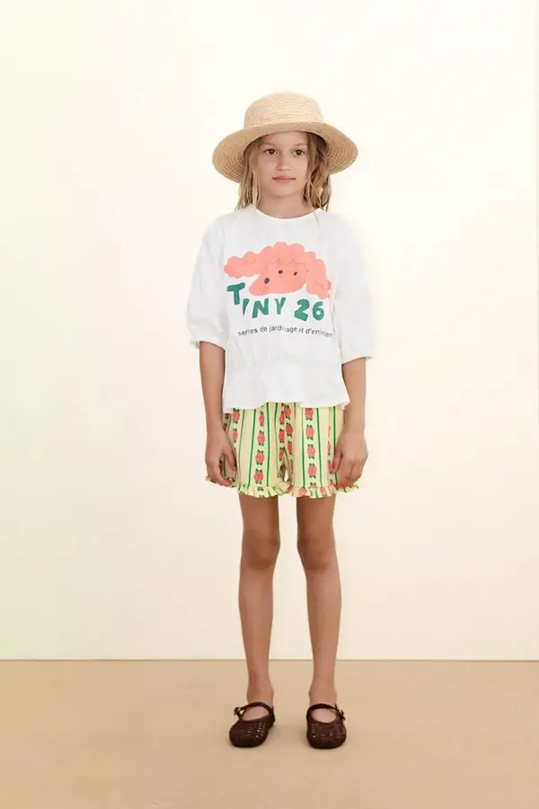 Tinycottons Dječja pamučna majica kratkih rukava Tinycottons RED DOG GRAPHIC TOP