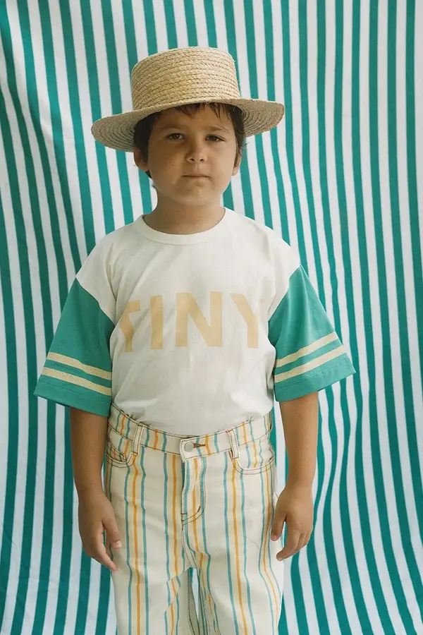 Tinycottons Dječja pamučna majica kratkih rukava Tinycottons STRIPES LOGO TEE