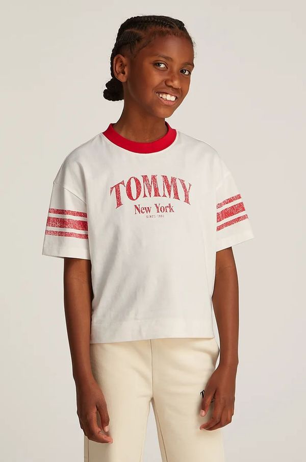 Tommy Hilfiger Dječja pamučna majica kratkih rukava Tommy Hilfiger boja: bijela, KG0KG08293