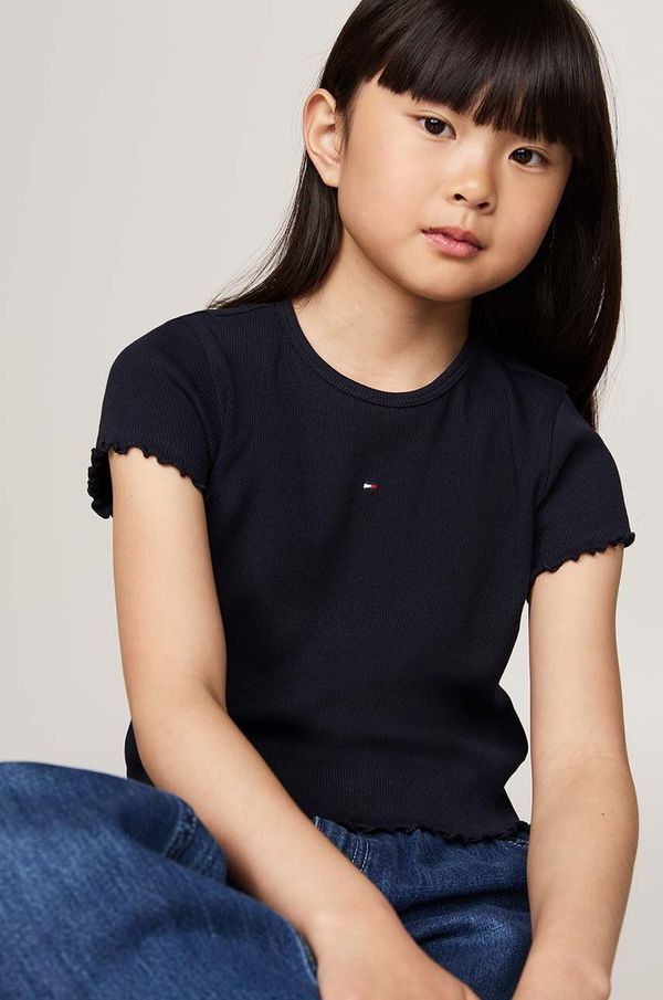 Tommy Hilfiger Dječja pamučna majica kratkih rukava Tommy Hilfiger boja: tamno plava, KG0KG08138