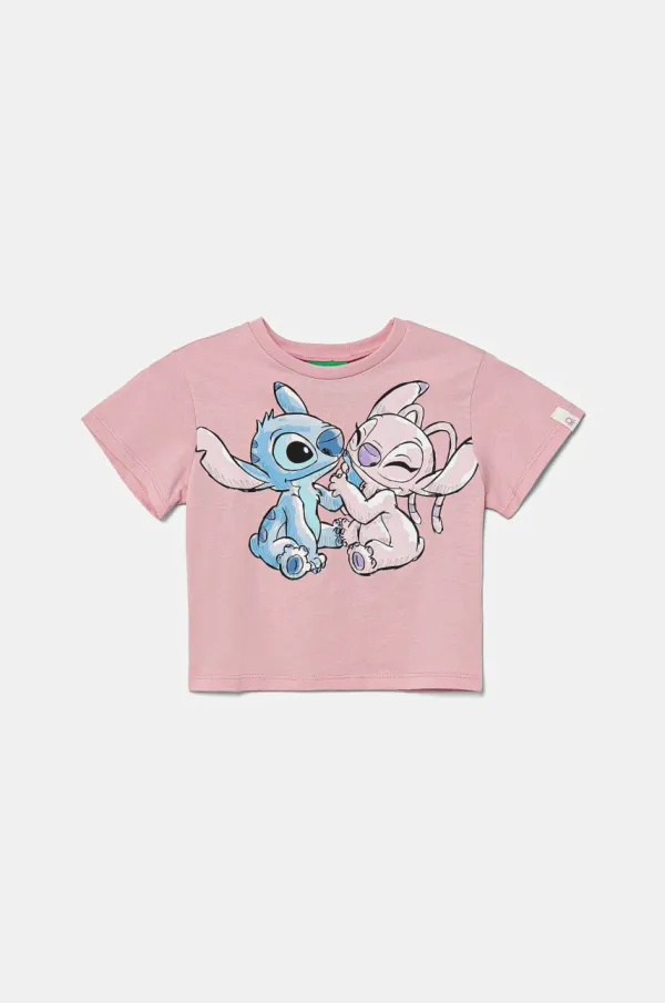 United Colors of Benetton Dječja pamučna majica kratkih rukava United Colors of Benetton boja: ružičasta, 35RYG10HQ