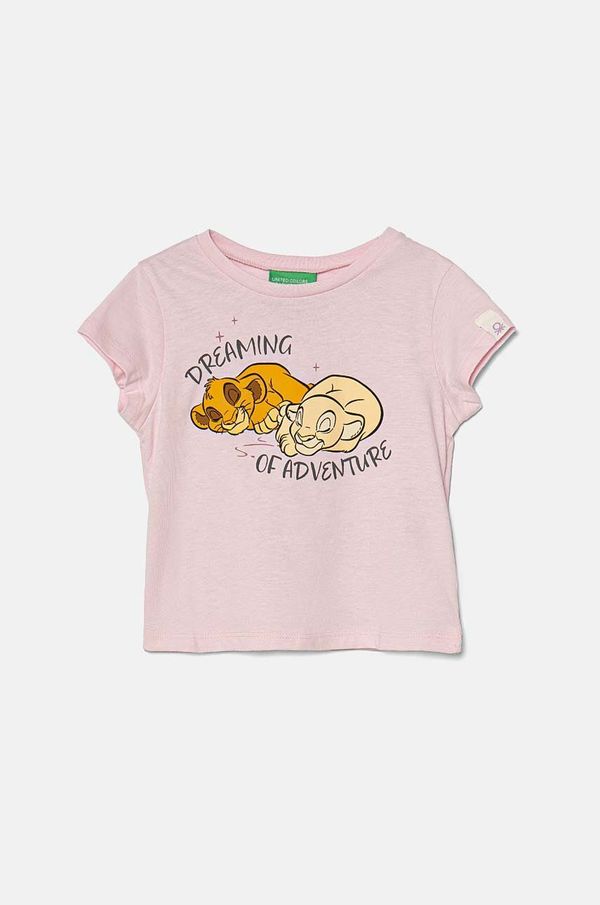 United Colors of Benetton Dječja pamučna majica kratkih rukava United Colors of Benetton boja: ružičasta, 3I1XG10GS