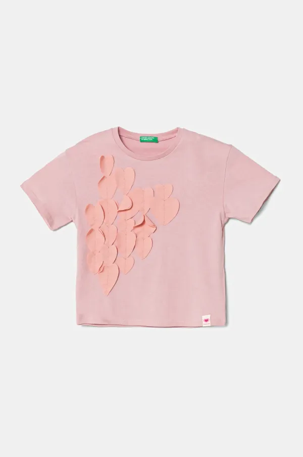 United Colors of Benetton Dječja pamučna majica kratkih rukava United Colors of Benetton boja: ružičasta, 3I1XG10IK