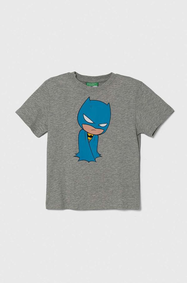 United Colors of Benetton Dječja pamučna majica kratkih rukava United Colors of Benetton boja: siva