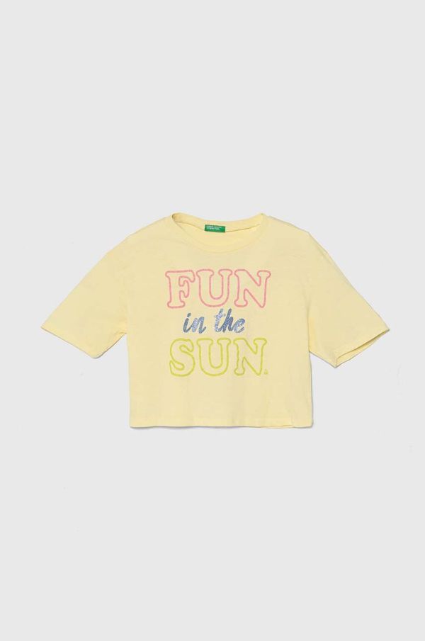 United Colors of Benetton Dječja pamučna majica kratkih rukava United Colors of Benetton boja: žuta