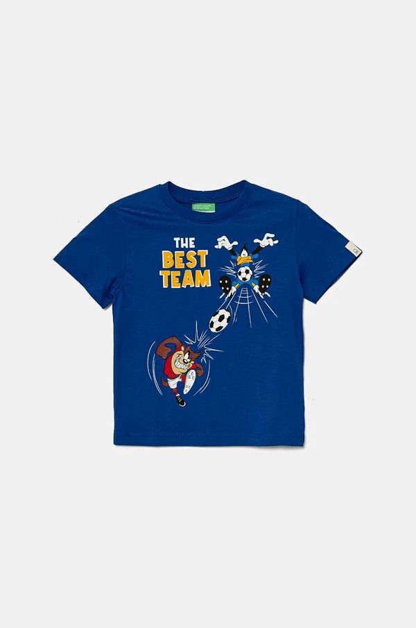 United Colors of Benetton Dječja pamučna majica kratkih rukava United Colors of Benetton s tiskom, 3I1XG10GZ