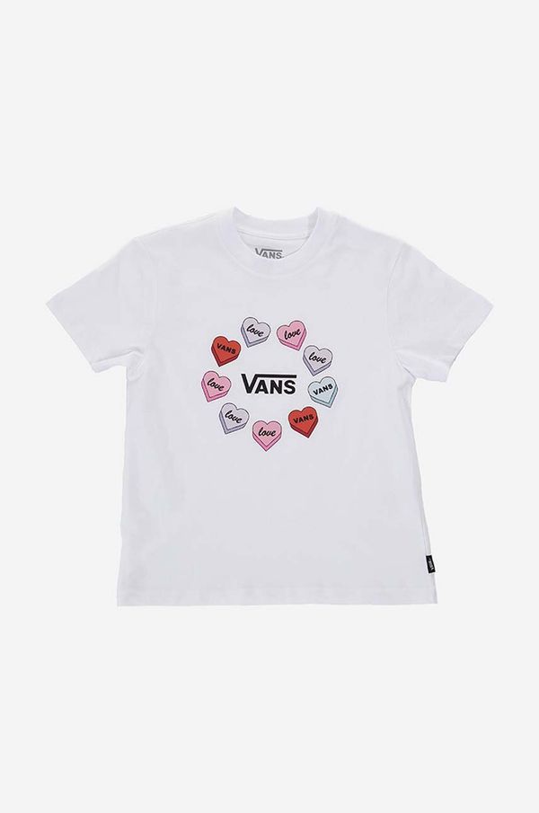Vans Dječja pamučna majica kratkih rukava Vans Candy Hearts boja: bijela, s tiskom