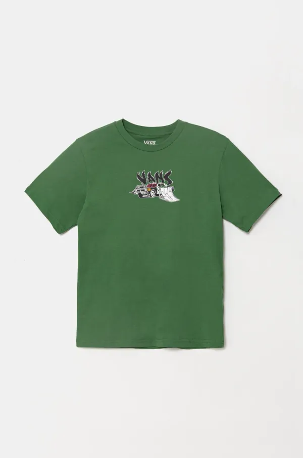 Vans Dječja pamučna majica kratkih rukava Vans Copout boja: zelena, s tiskom, VN000MK1BR11