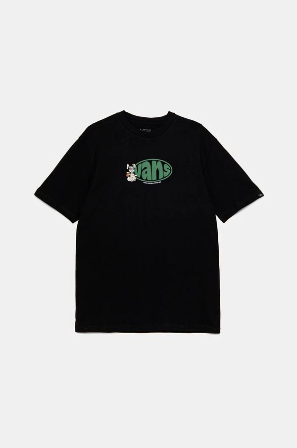 Vans Dječja pamučna majica kratkih rukava Vans HOPPER boja: crna, s tiskom, VN000JCHBLK1