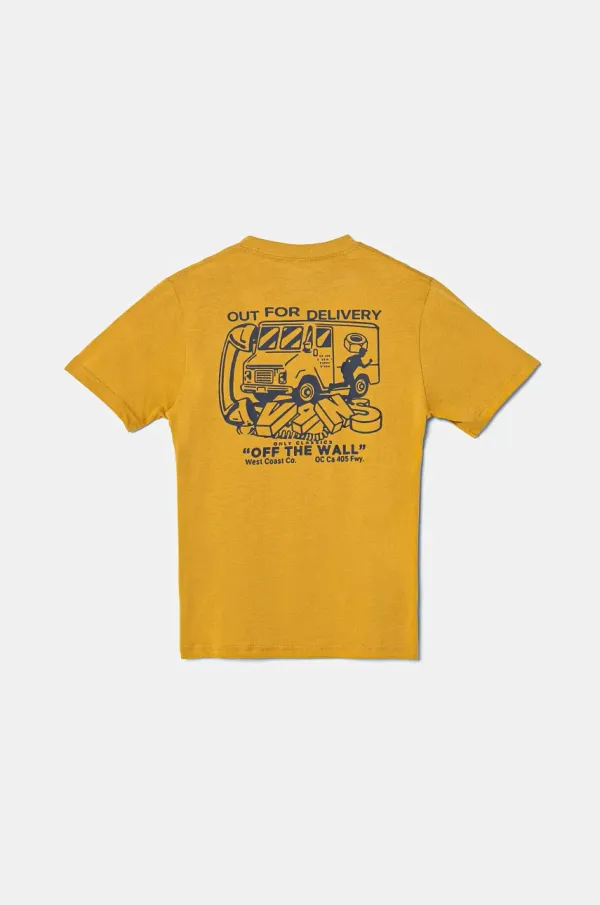 Vans Dječja pamučna majica kratkih rukava Vans Next Stop boja: žuta, s tiskom, VN000MK3BL21