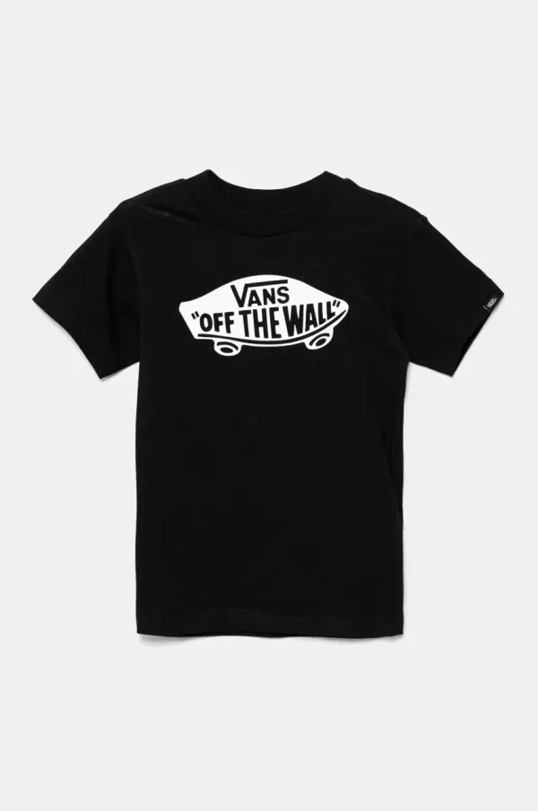 Vans Dječja pamučna majica kratkih rukava Vans STYLE 76 boja: crna, s tiskom, VN0A3IJ1BLK1
