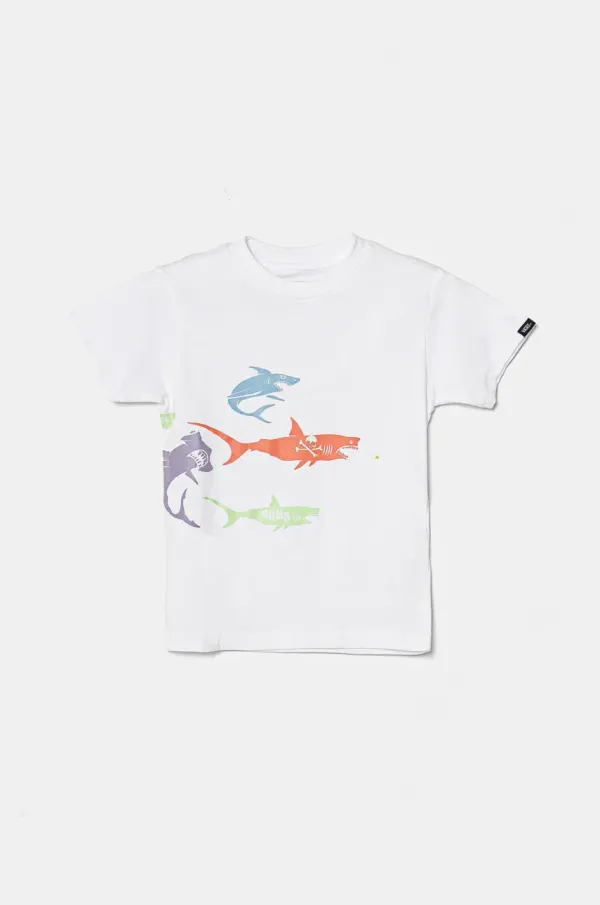 Vans Dječja pamučna majica kratkih rukava Vans The Pack boja: bijela, s tiskom, VN000MMHWHT1