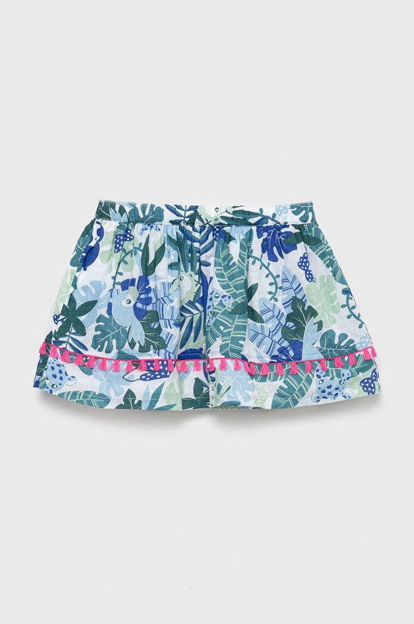 United Colors of Benetton Dječja pamučna suknja United Colors of Benetton boja: zelena, mini, širi se prema dolje