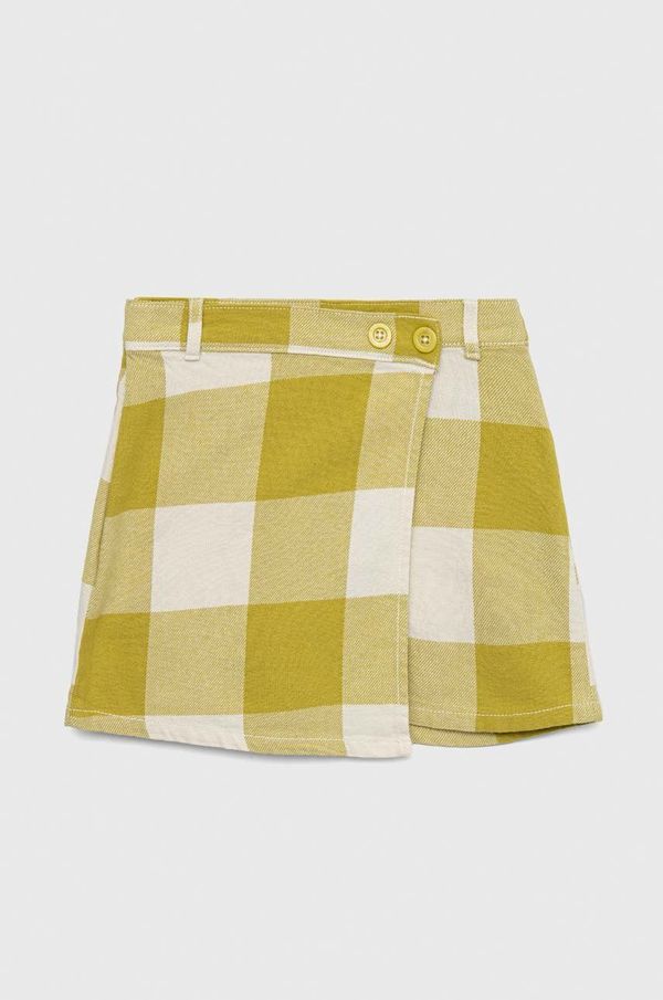 United Colors of Benetton Dječja pamučna suknja United Colors of Benetton boja: zelena, mini, širi se prema dolje