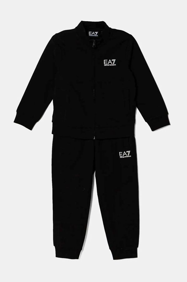 EA7 Emporio Armani Dječja pamučna trenirka EA7 Emporio Armani boja: crna, 7B000030 AF10380