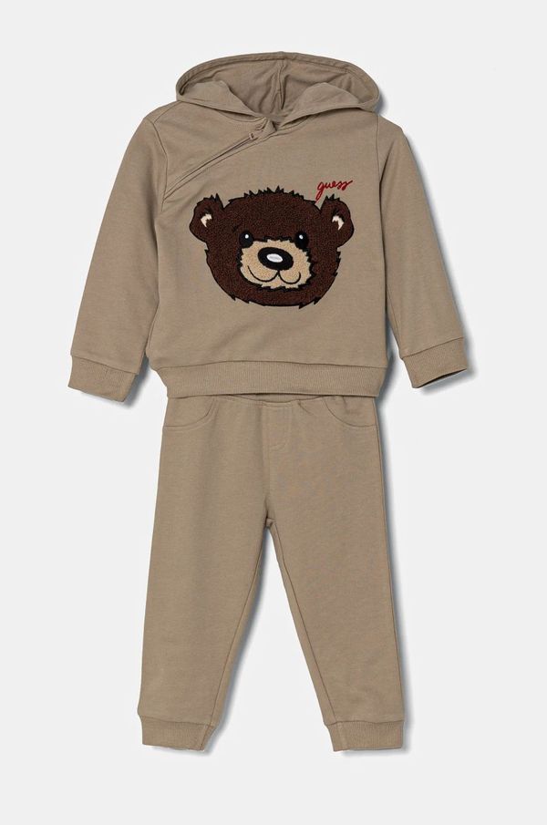 Guess Dječja pamučna trenirka Guess boja: bež, I5RG05 KAN00