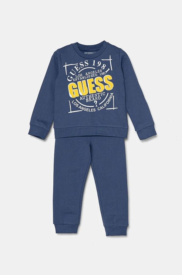 Guess Dječja pamučna trenirka Guess boja: tamno plava, N4YG14 KA6R0