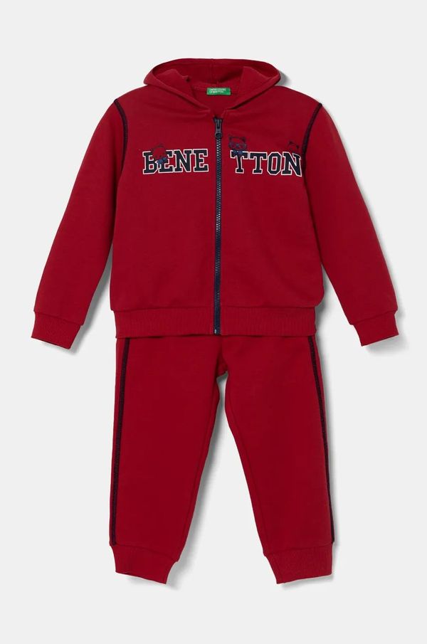 United Colors of Benetton Dječja pamučna trenirka United Colors of Benetton boja: bordo, 3J68GK00L