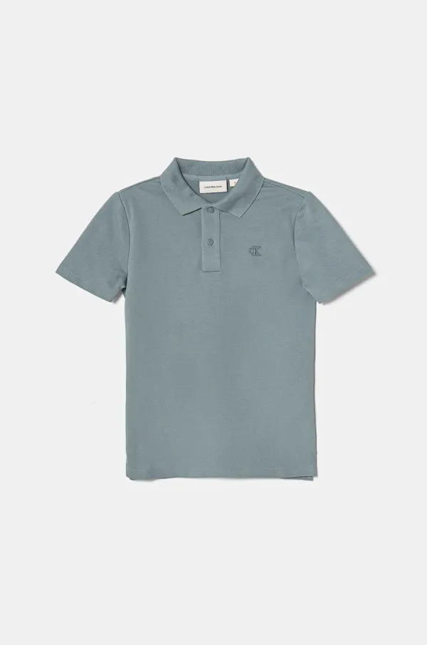 Calvin Klein Jeans Dječja polo majica Calvin Klein Jeans boja: tirkizna, bez uzorka, IB0IB02486