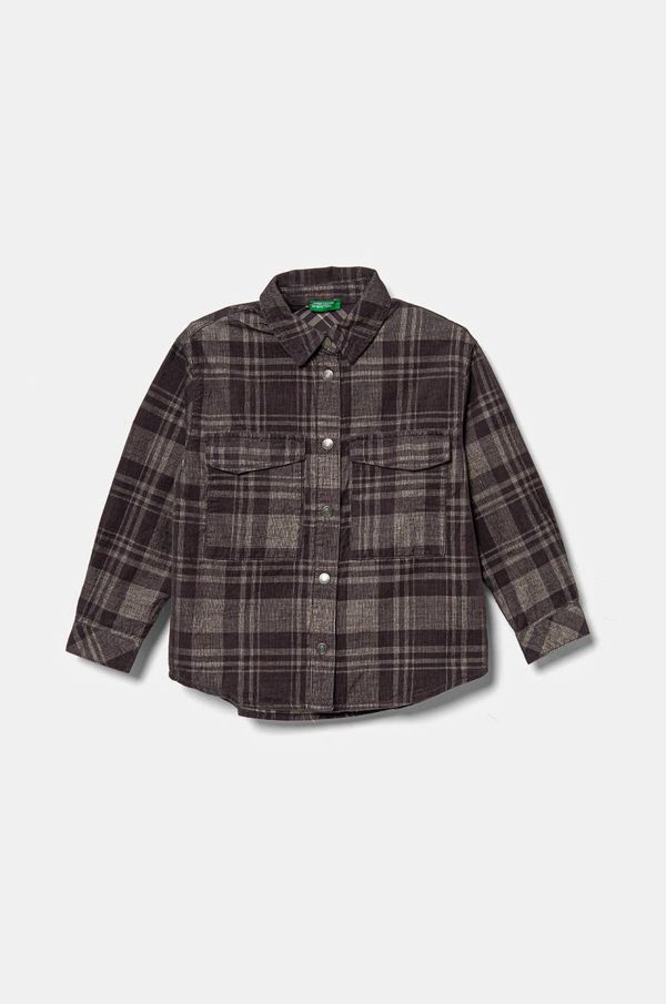 United Colors of Benetton Dječja samtana košulja United Colors of Benetton boja: smeđa, 50VWCQ03L