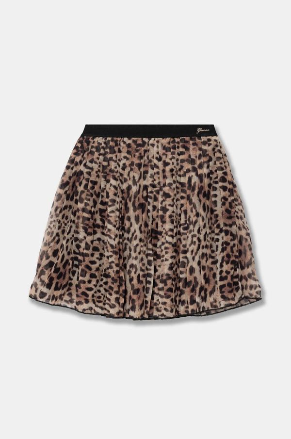 Guess Dječja suknja Guess boja: smeđa, mini, širi se prema dolje, J4BD00 WA2T0