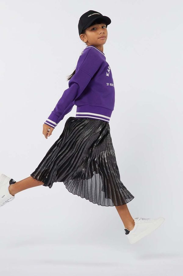 Karl Lagerfeld Dječja suknja Karl Lagerfeld boja: srebrna, mini, širi se prema dolje, Z30196