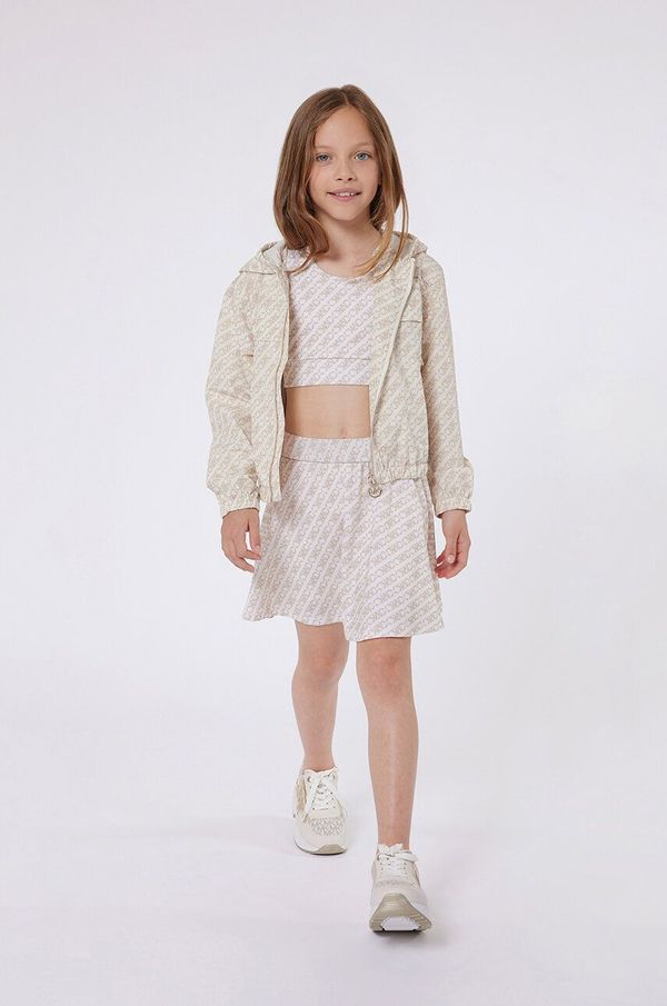 Michael Kors Dječja suknja Michael Kors boja: bež, mini, širi se prema dolje